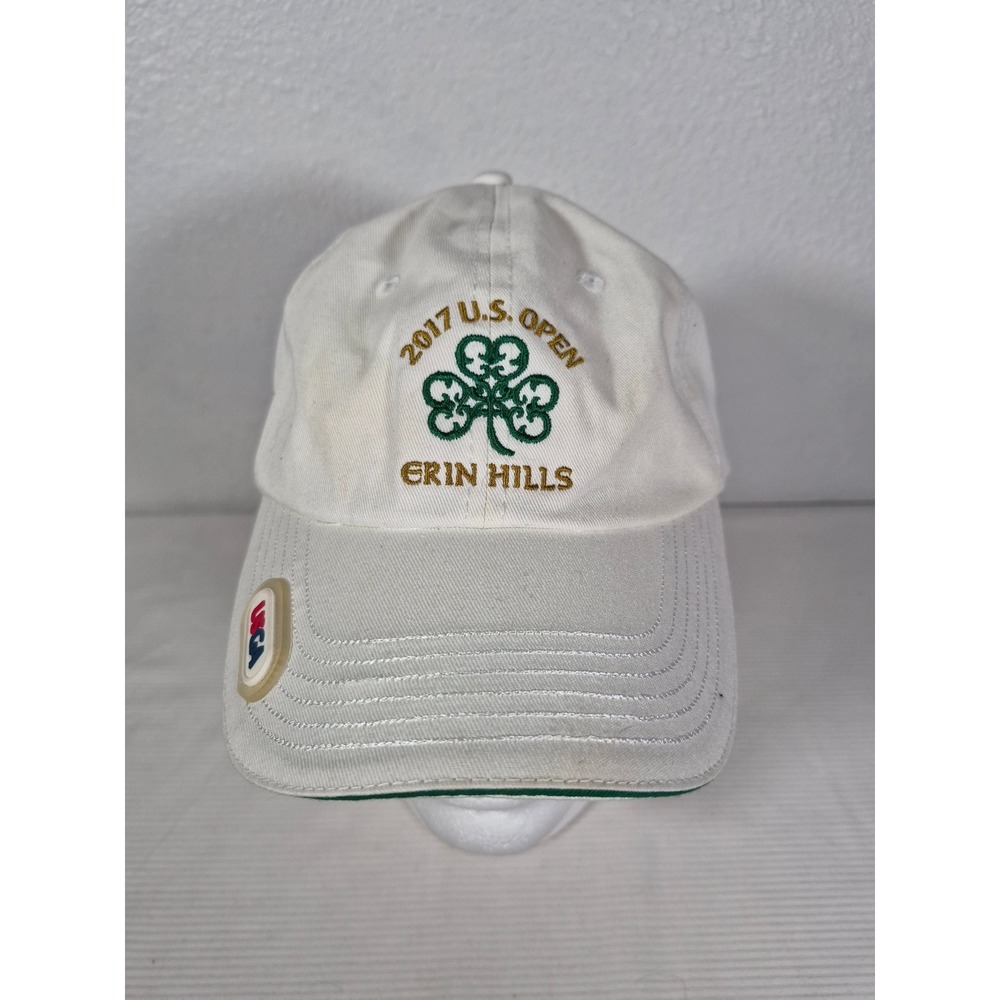 USGA Member 2017 U.S. Open Erin Hills Golf Hat Adjustable White Shamrock Cap